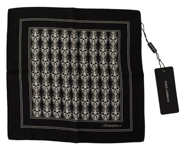 Black Printed Square Handkerchief Scarf